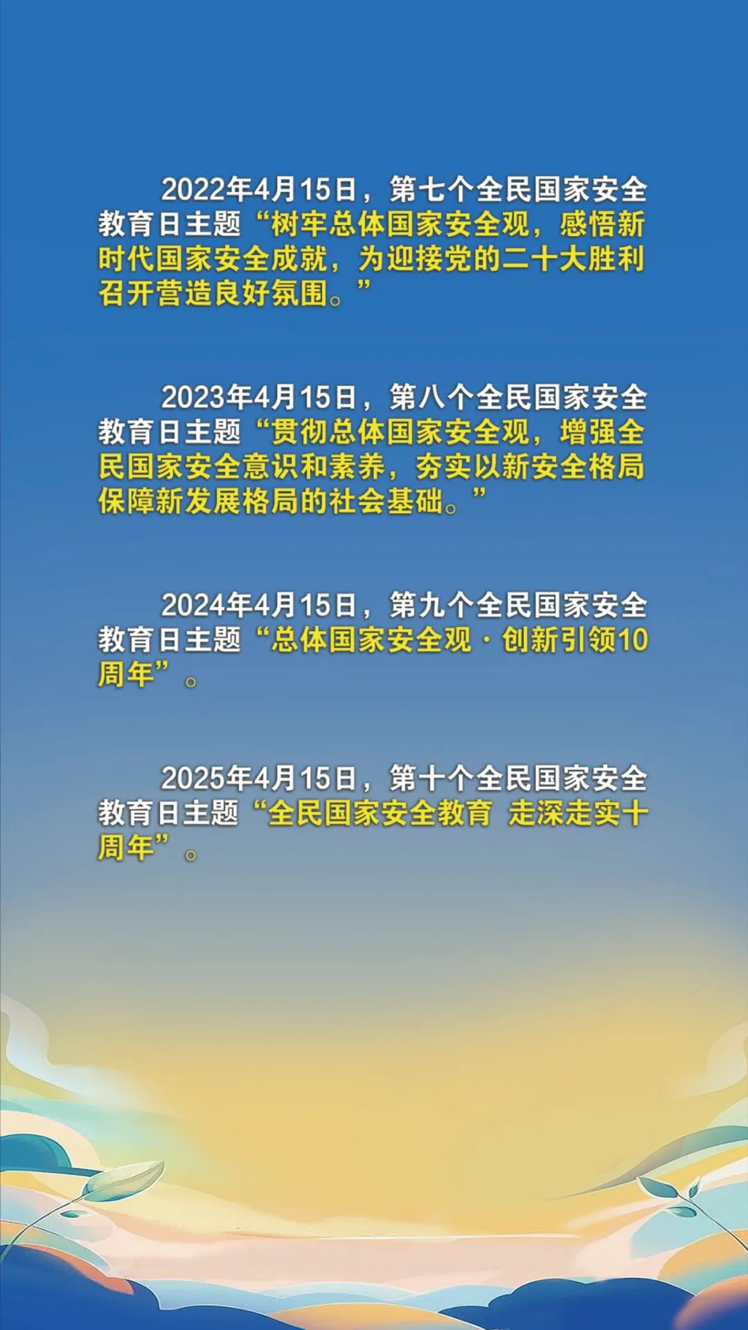 第十个全民国家安全教育日！