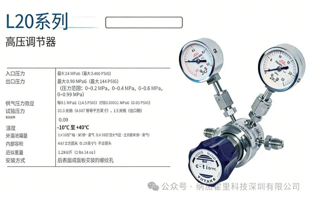 高壓工況的理想選擇：YUTAKA半導(dǎo)體用L20系列高壓調(diào)節(jié)器的密封與性能特點(diǎn)