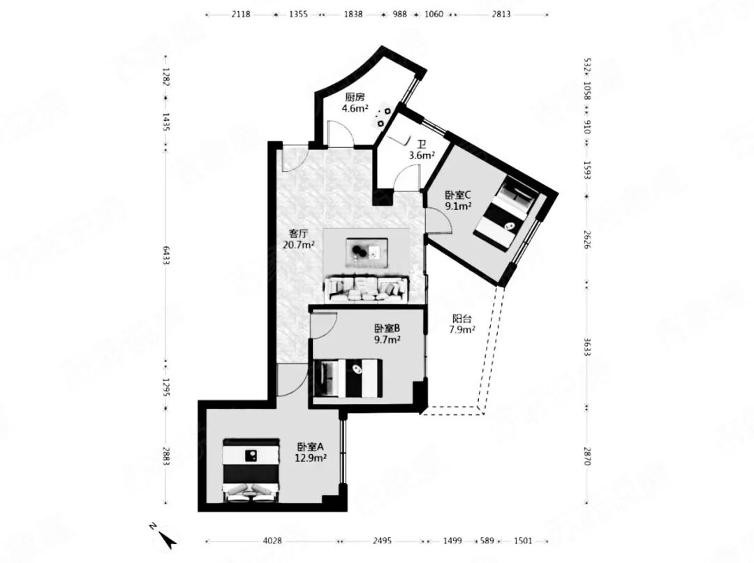 广州天河北二手房，海棠阁，93平方，总价850万！