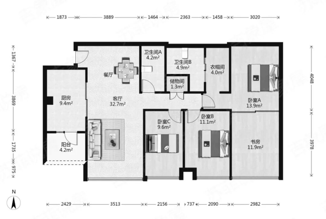 广州天河北二手房出售，天文苑，135平，总价1150万！