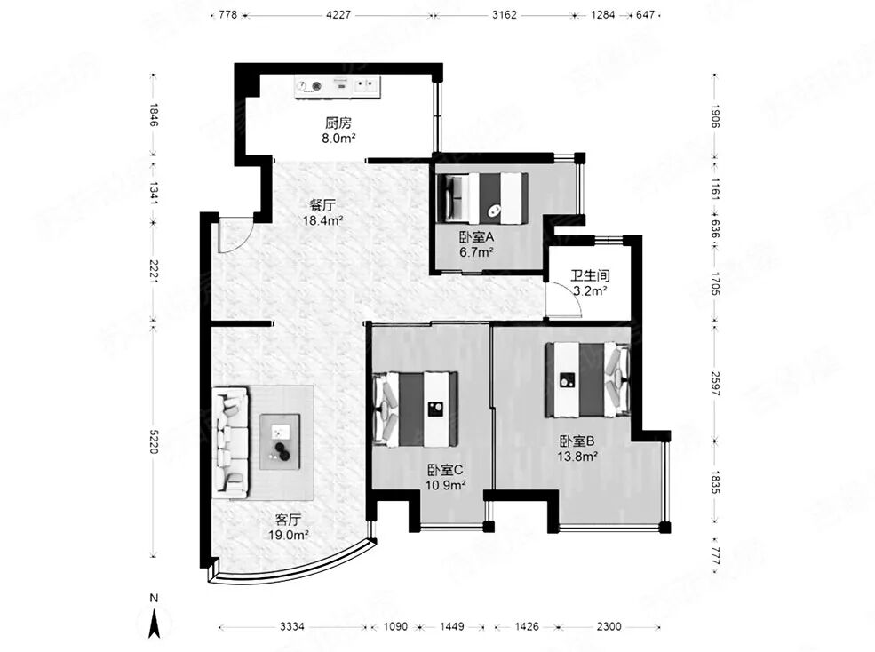 广州天河北二手房出售，隆德大厦，104平，总价880万！