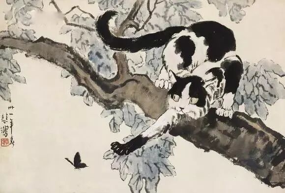 徐悲鸿先生画笔下的小花猫