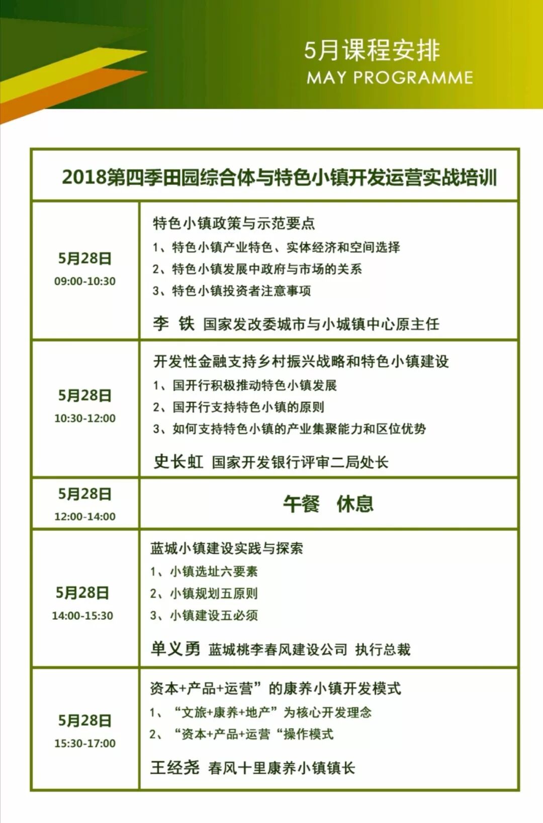 2018田园综合合体与特色小镇开发运营实战培训