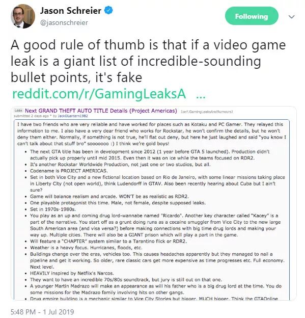 辟谣《GTA6》外媒确认《GTA6》的泄露是假的！