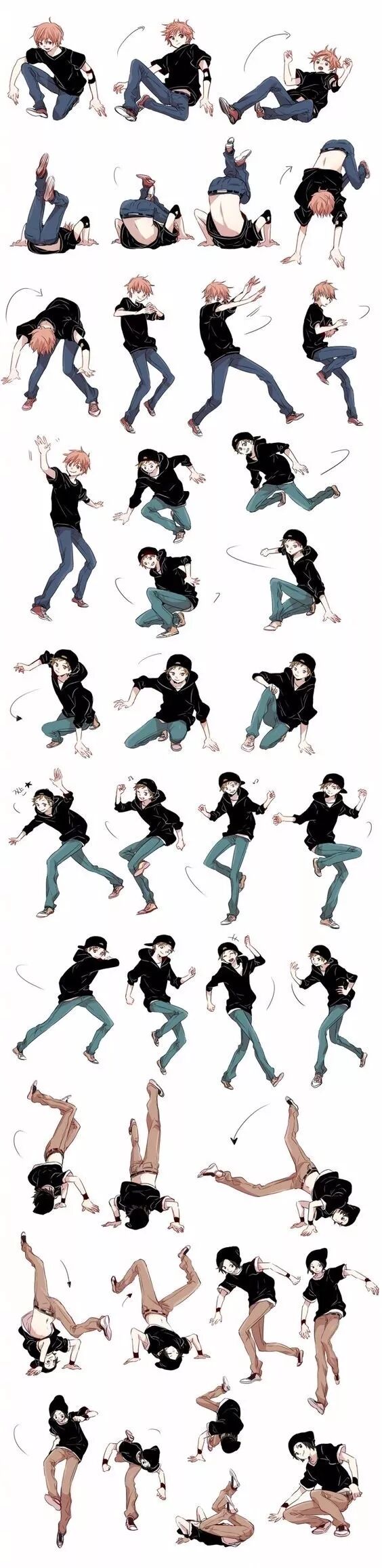 组图| 动漫姿势动作的绘画参考,国内二次元漫画交流组