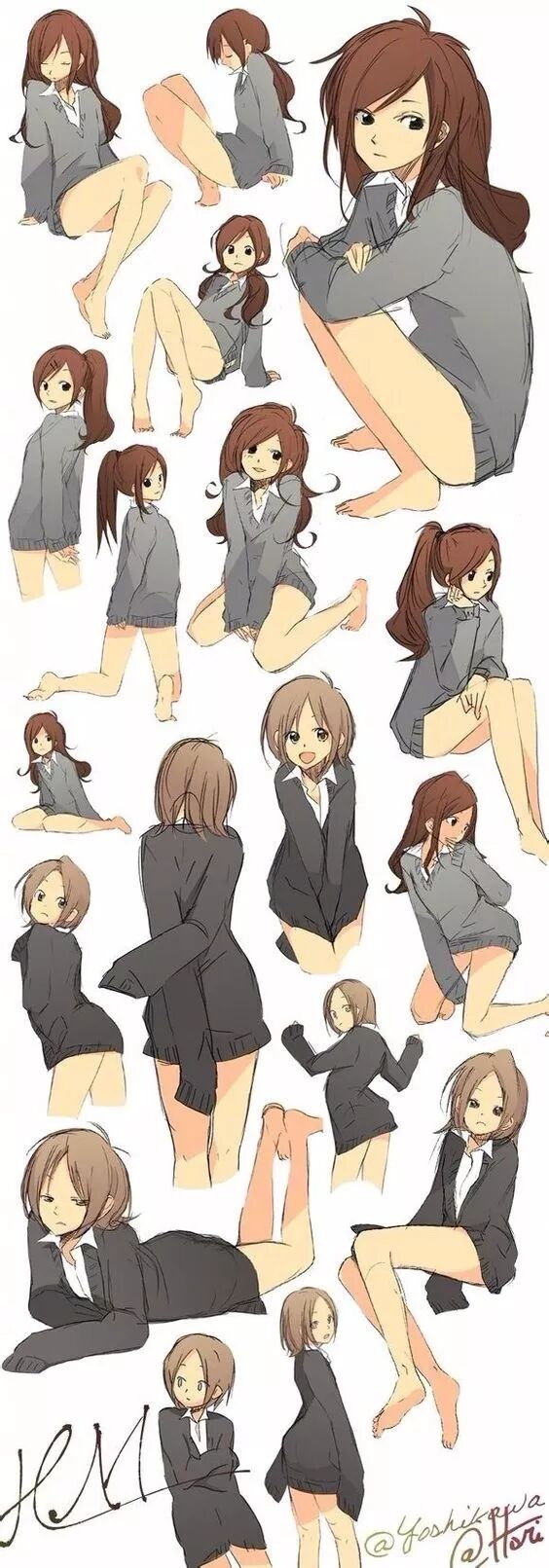 组图| 动漫姿势动作的绘画参考