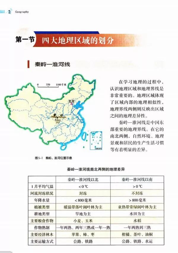 第一节四大地理区域的划分 Page2 湘教版八年级地理下册电子课本 教材 教科书 好多电子课本网