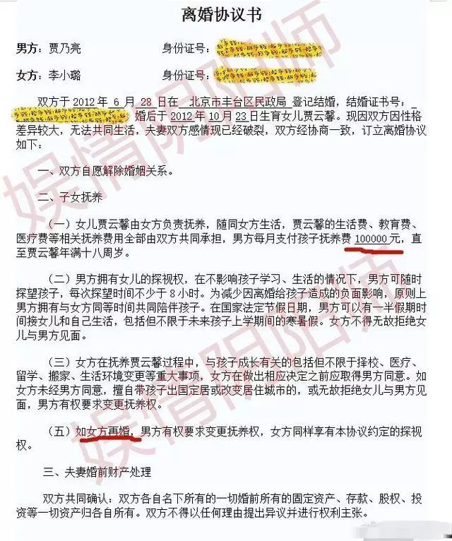 賈乃亮李小璐離婚和談書曝光？兩邊經紀人都回應了，網友：心疼甜馨！ 娛樂 第7張