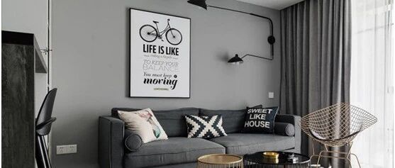 60㎡小户型两居室，年轻人的轻奢标配——黑白灰