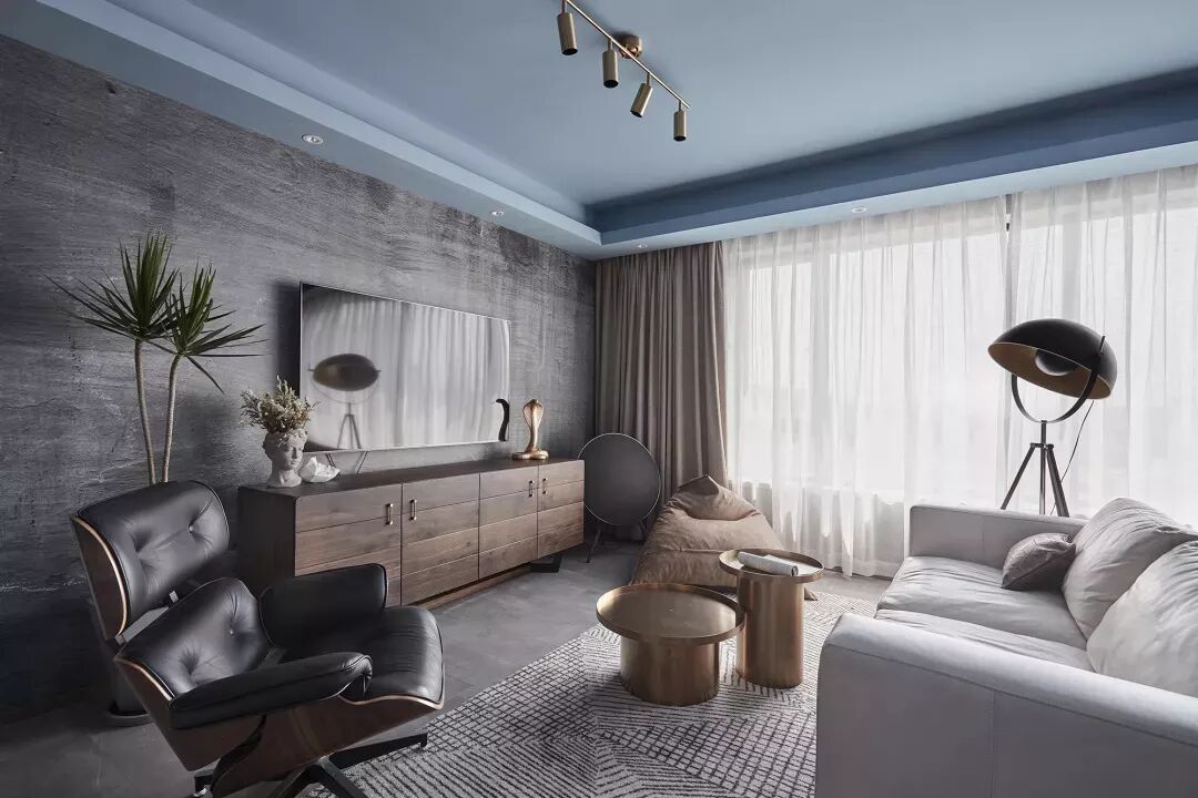 108平的现代风，用水泥墙来打造自己的小窝，特别个性！