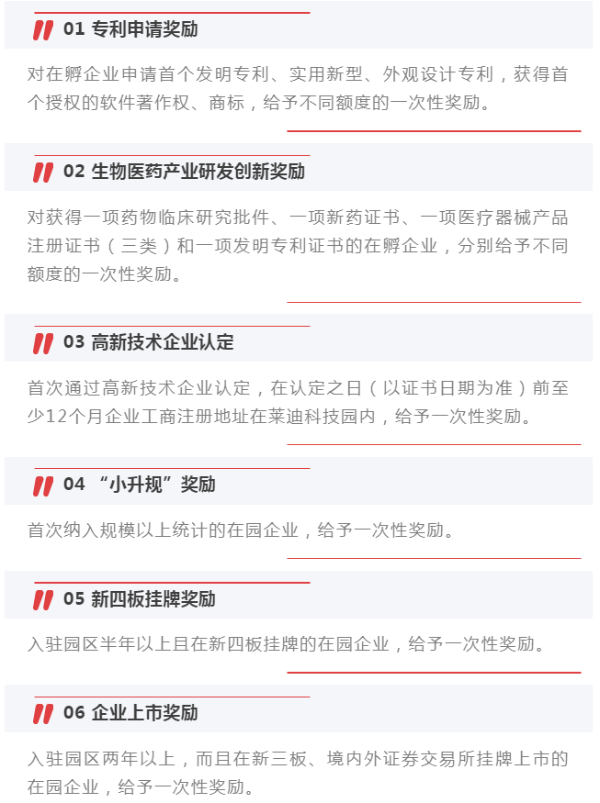 “莱迪十条”入园支持政策
