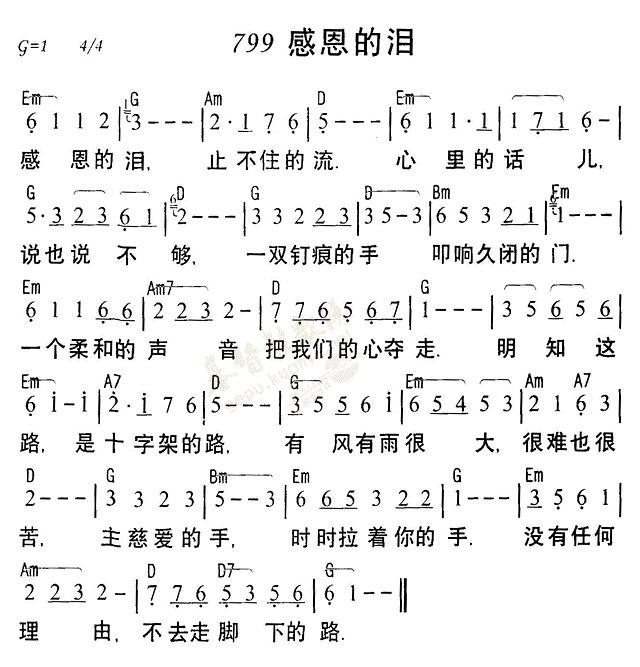 每日音符 | 感恩的泪 - 【敬拜赞美诗歌】