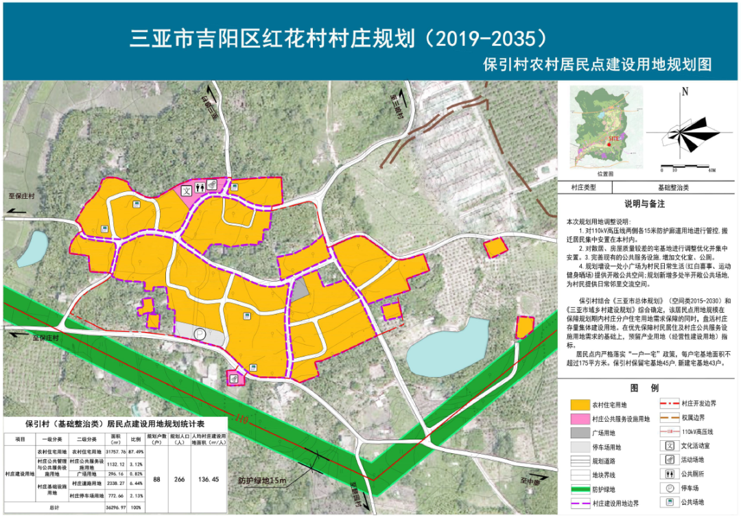 公示時間截止2021年1月15日三亞華麗村紅花村中廖村龍密村規劃圖公佈