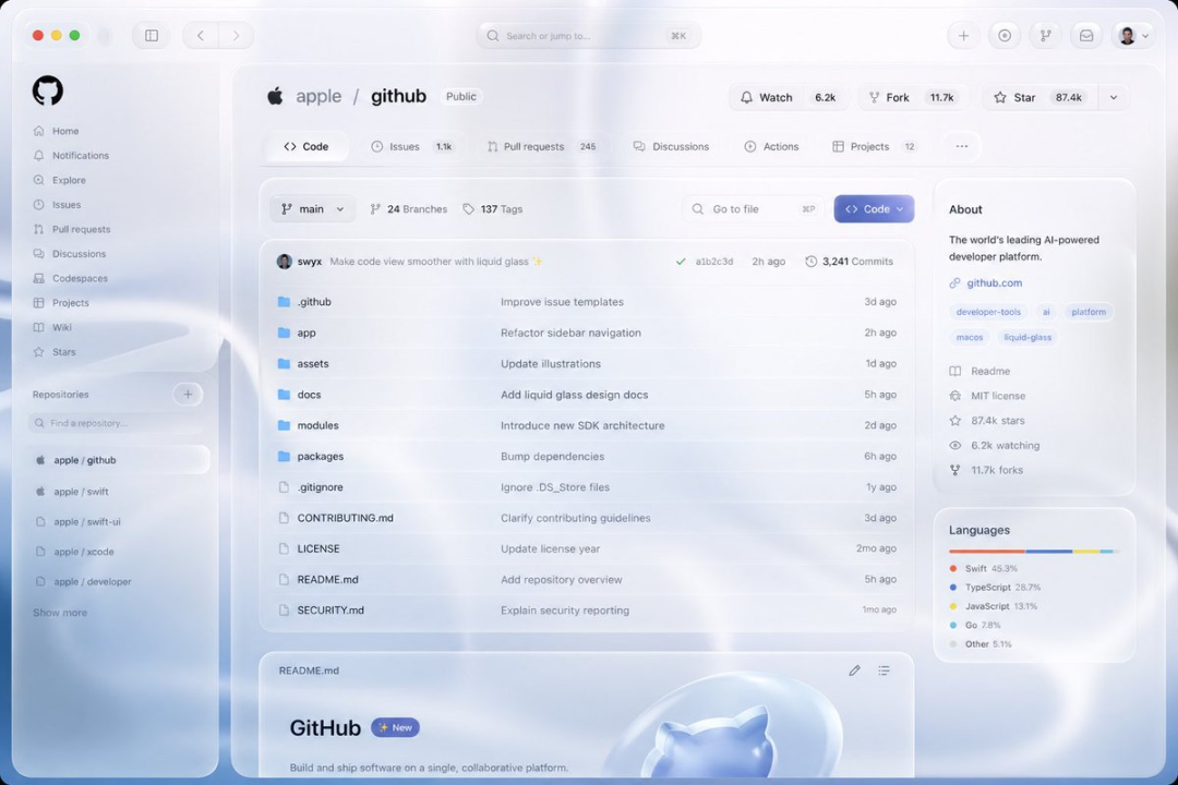 Apple 版 GitHub A