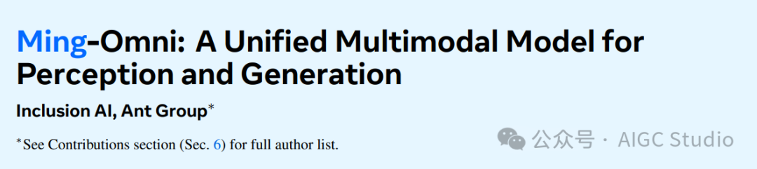 Ming-Omni：感知与生成的统一多模态模型