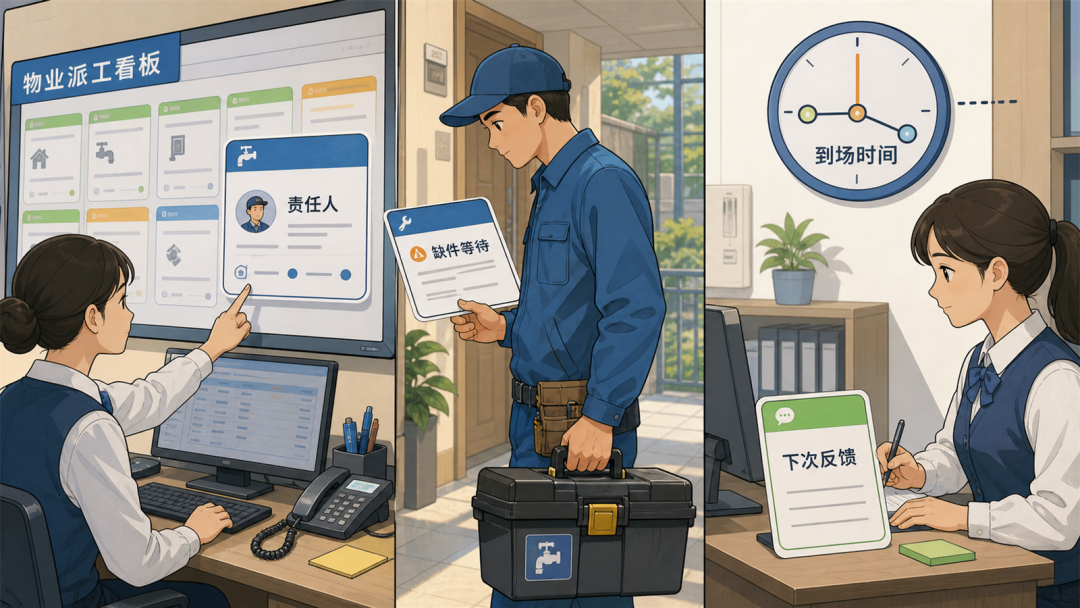 周末报修记录堆积业主反复询问
