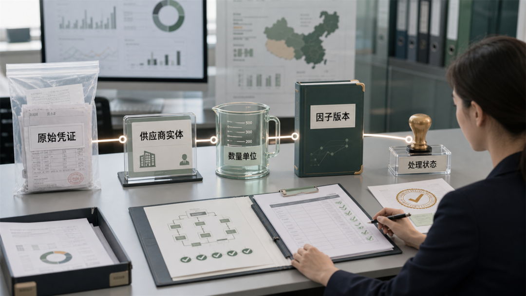 交易发票供应商与排放因子错配病灶
