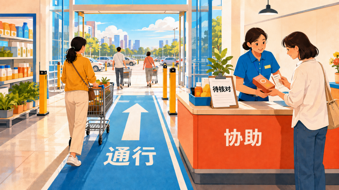 正常通道与侧边协助区分别处理不同情况