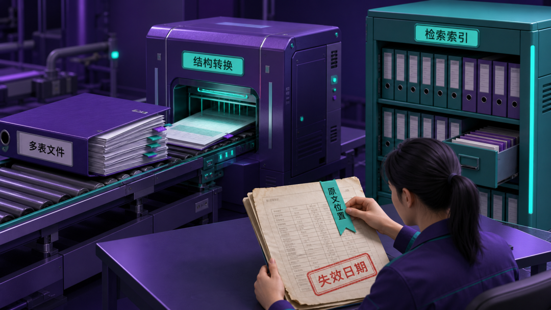 杂乱表格被转换为可检索知识源
