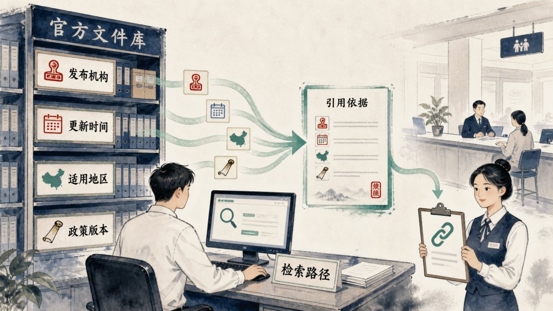 官方文件检索和来源绑定