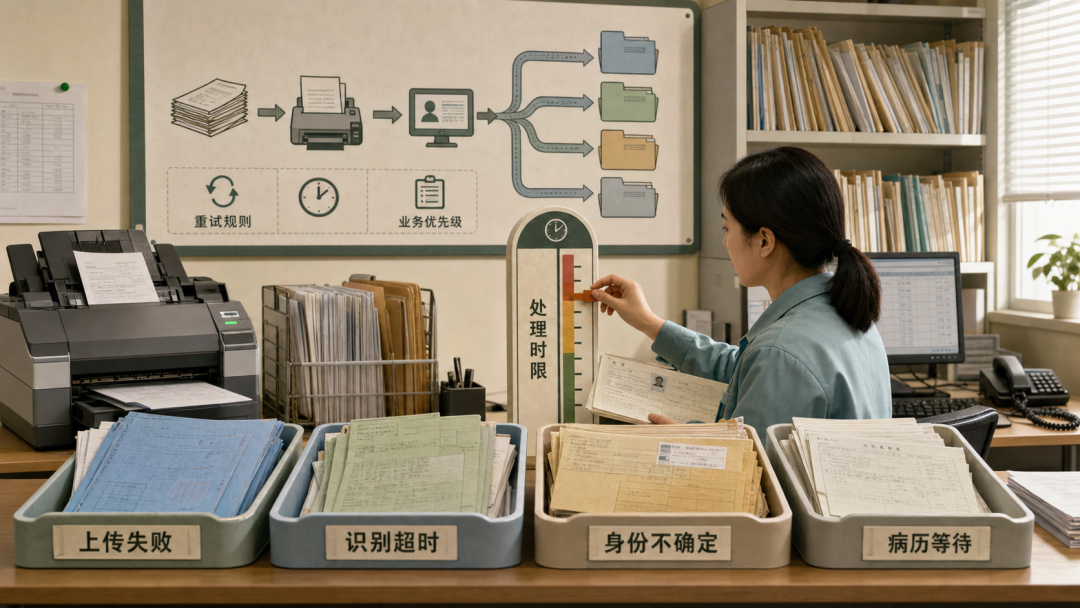 人工查看分类分发录入形成旧流程