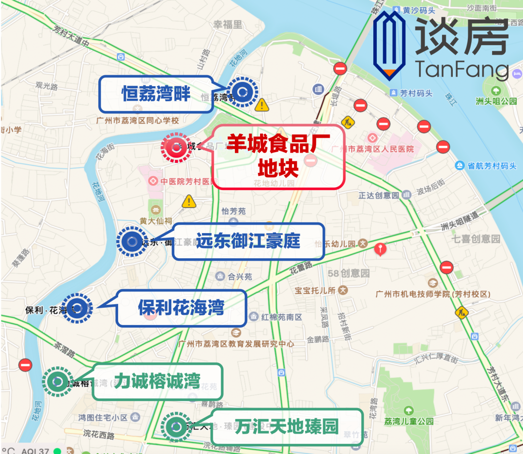 3.2万/平！广州*新土拍荔湾羊城食品厂，周边有哪些竞争楼盘？