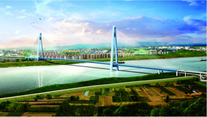 百里洲南河大桥图片