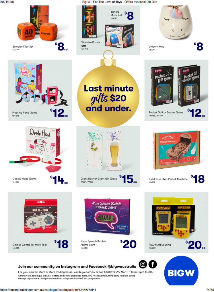 12月9日-24日！Big W最新优惠目录来袭，休闲娱乐等用品好价（组图） - 72