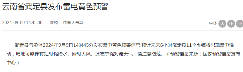 2024年09月14日 武定天气