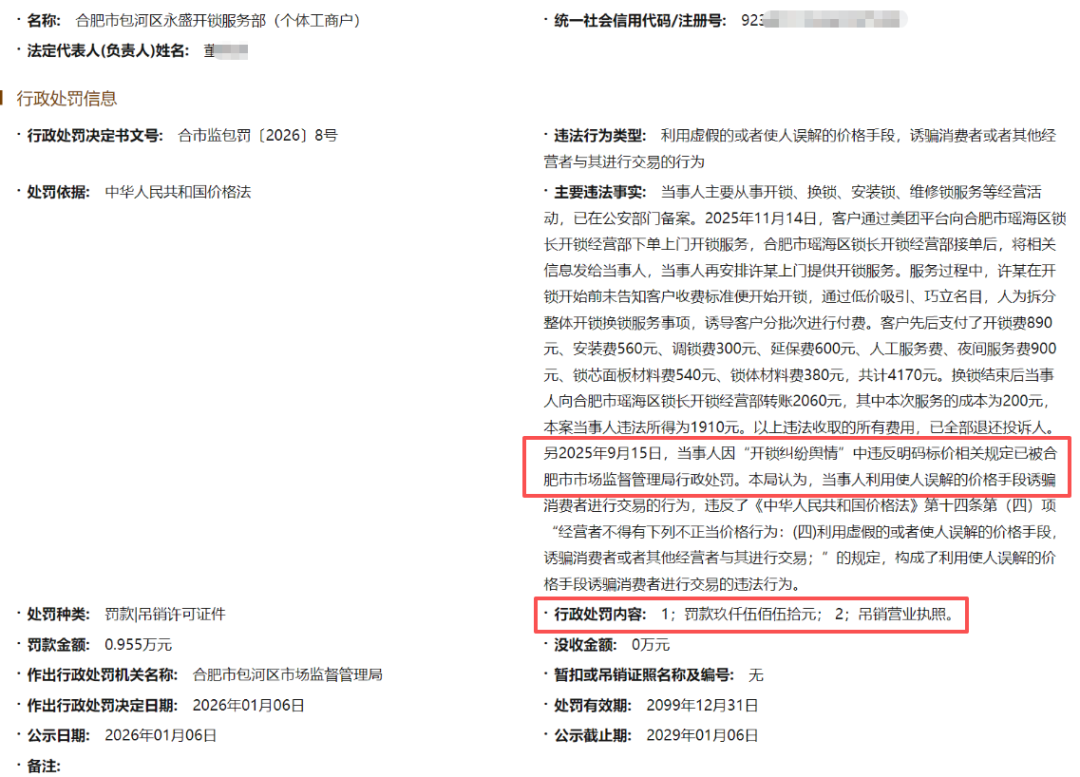 ▲合肥市市场监督管理局的行政处罚决定书