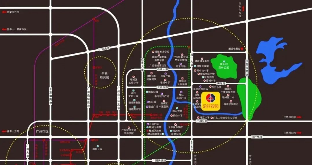 广州增城【金时花园】160~180㎡，四层联排大别墅，28万方畔山英伦墅级庄园。