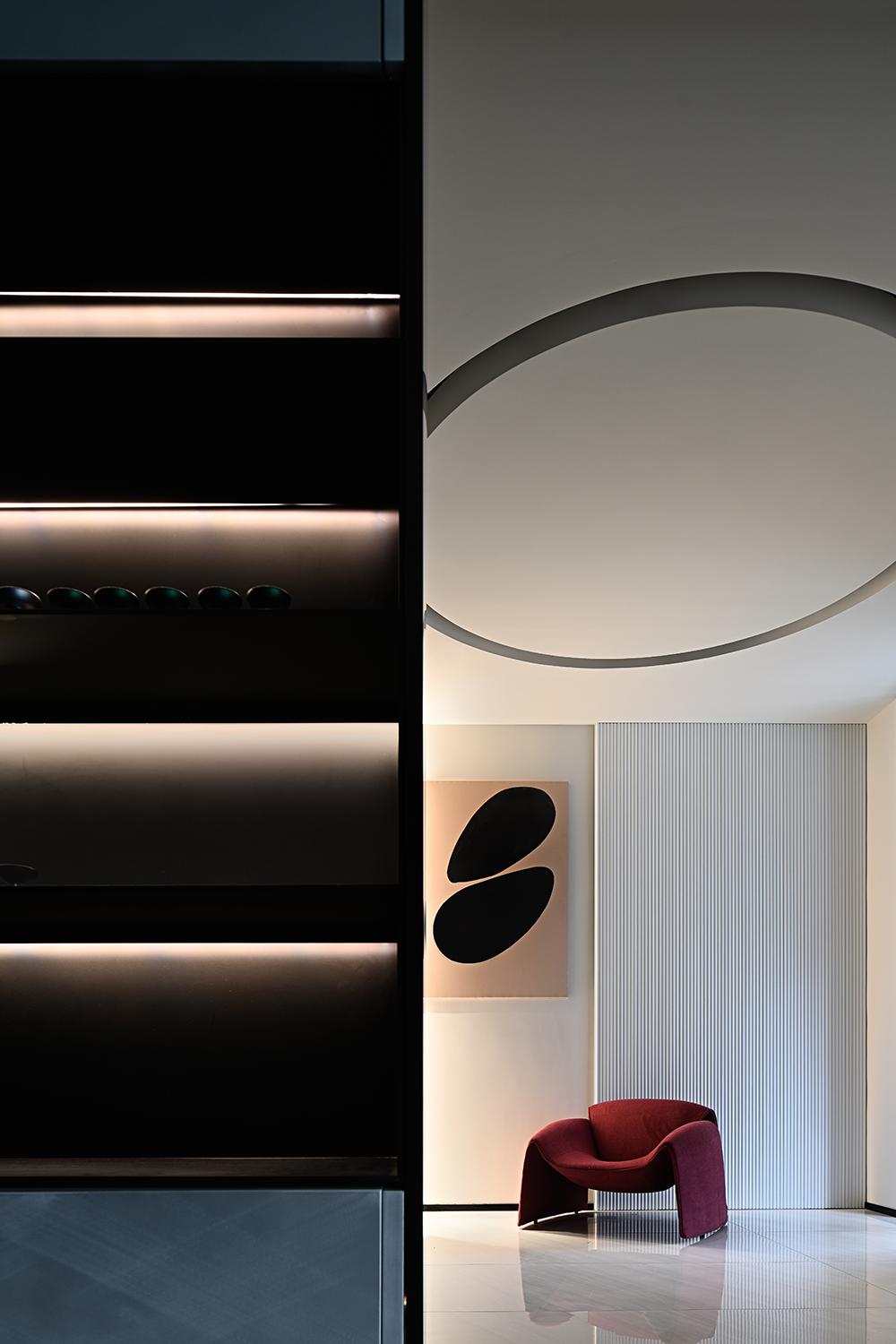 with the color language of warm white and red, it interprets