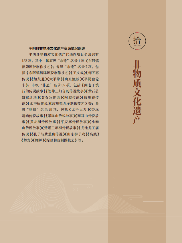 《平阴档案精品集》之——非物质文化遗产