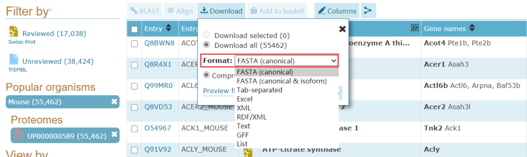 在html中获取json数据_获取dataset中数据_uniprot数据库