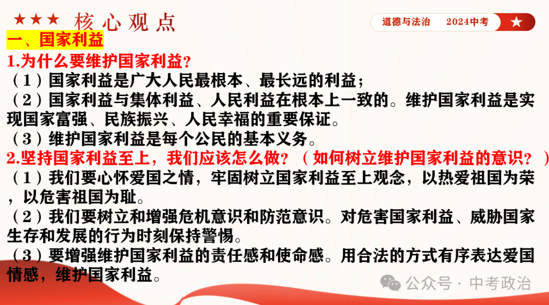 时政专题｜2024年中考道法热点：总体国家安全观10周年、第九个全民国家安全教育日