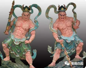 指伽蓝守护神密迹金刚和那罗延天.