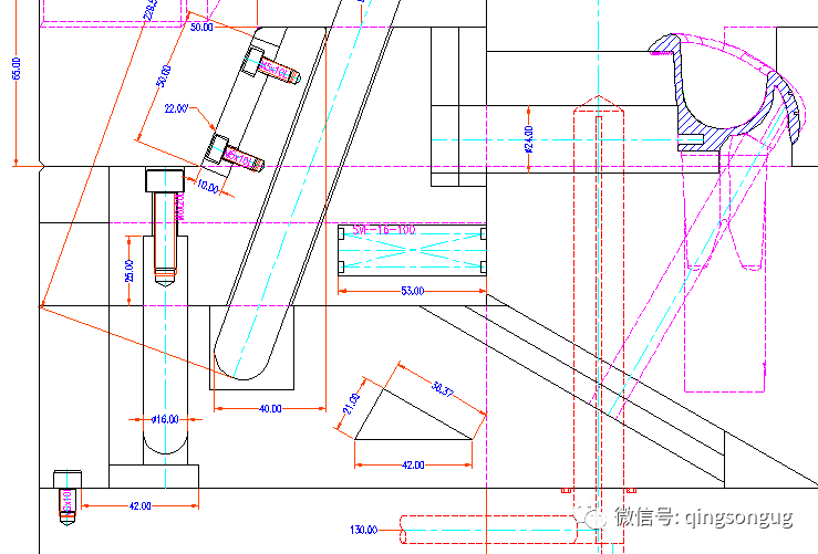 25类滑块经典结构：滑块+滑块、滑块+斜顶、滑块+顶针的图2