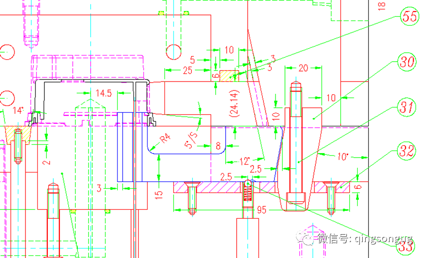 25类滑块经典结构：滑块+滑块、滑块+斜顶、滑块+顶针的图9