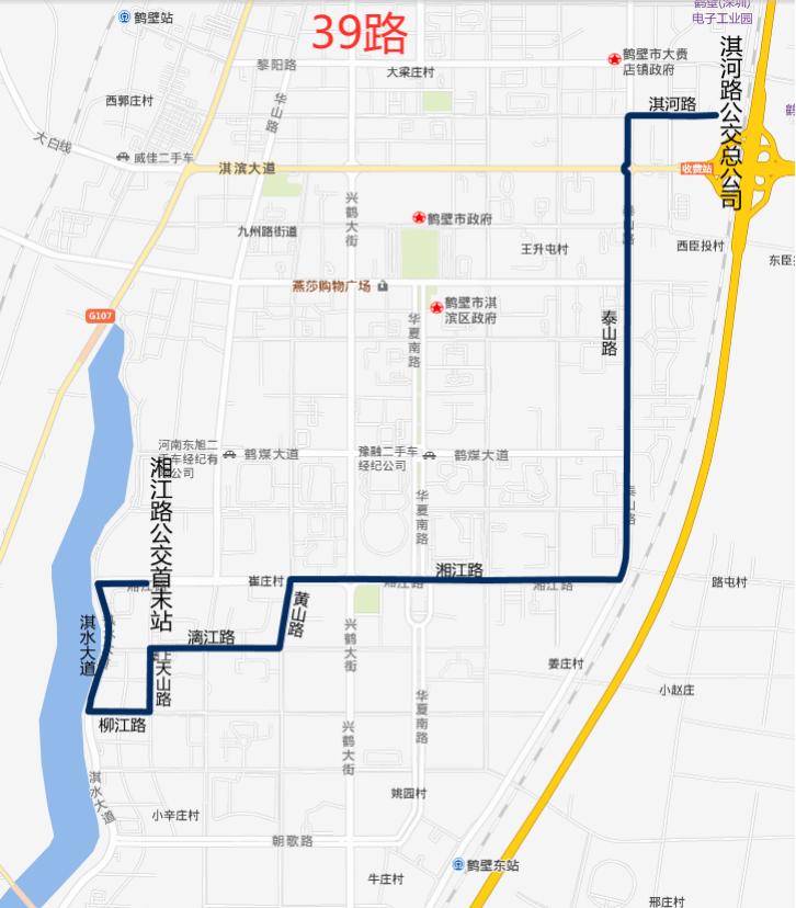 鹤壁107公交车路线图图片