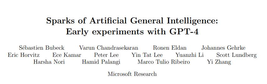 论文分析｜点燃通用人工智能的火花， GPT-4的早期实验