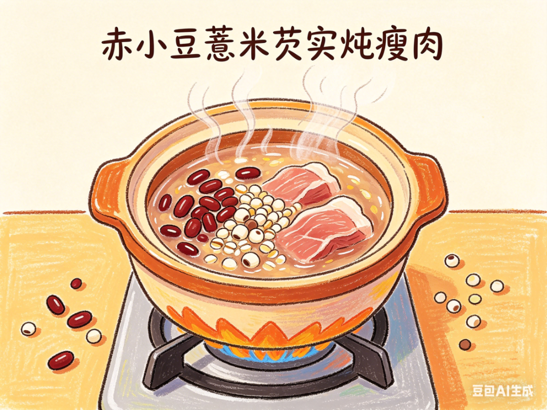 儿童绘画风格赤小豆薏米芡实炖瘦肉图 (1).png