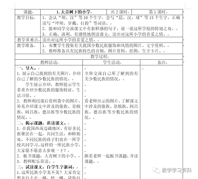 人教版二年级数学下册教案表格式_小学语文四五年级表格式教案_二年级语文下册表格式教案