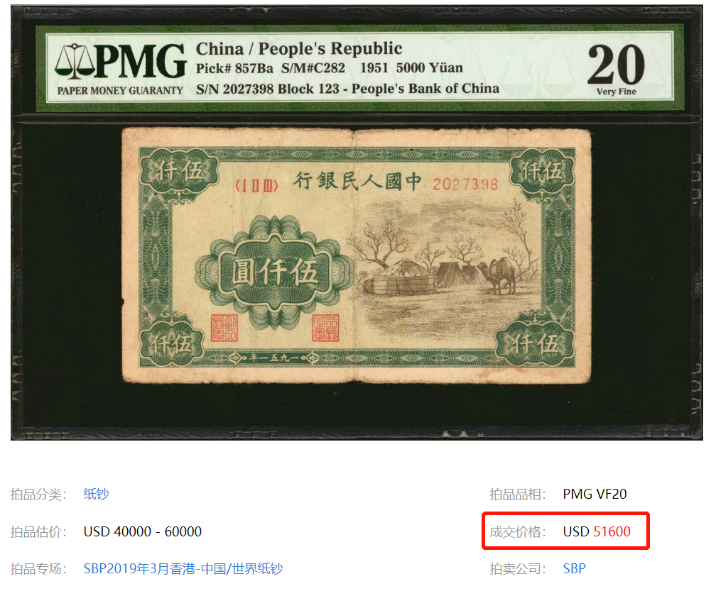 这张纸钞以437万元（含佣金）高价成交，直创年度最高拍卖记录- 全民收藏网
