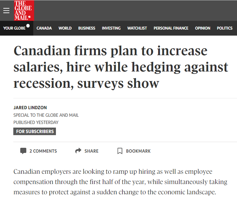 加拿大公司今年普遍要猛加工资！爆人才大战！但经济衰退是大问题
