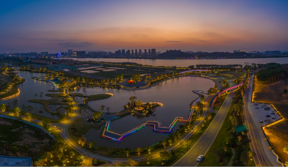 江门潮头公园夜景图片