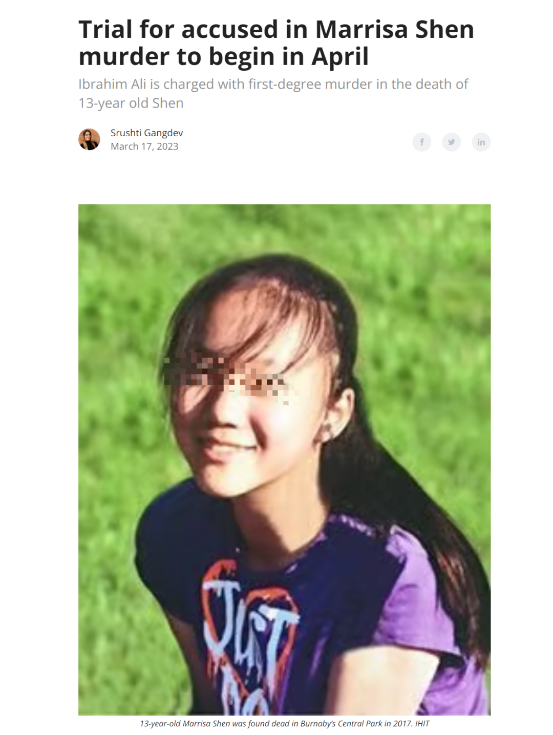 13岁华裔少女家附近散步被杀害！遇害6年凶手仍未被审判，家人仿佛被判了“无期”...（组图） - 1
