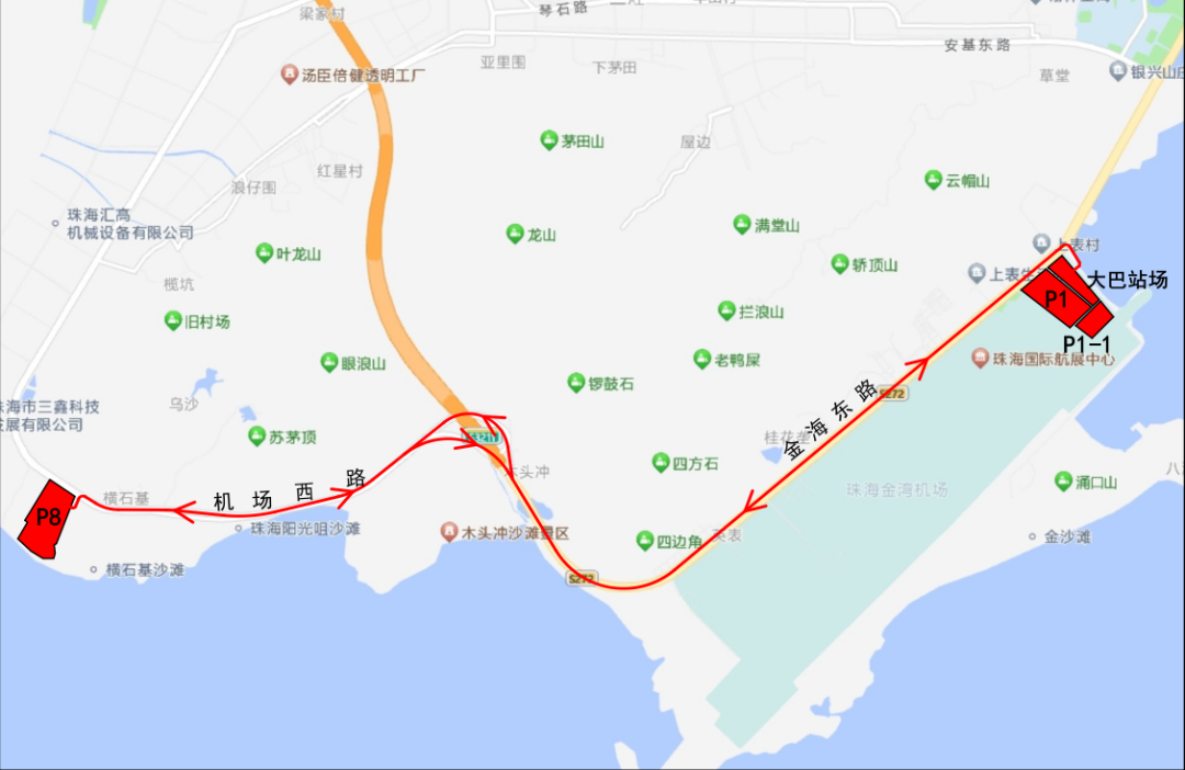 ▲从P8横石基停车场