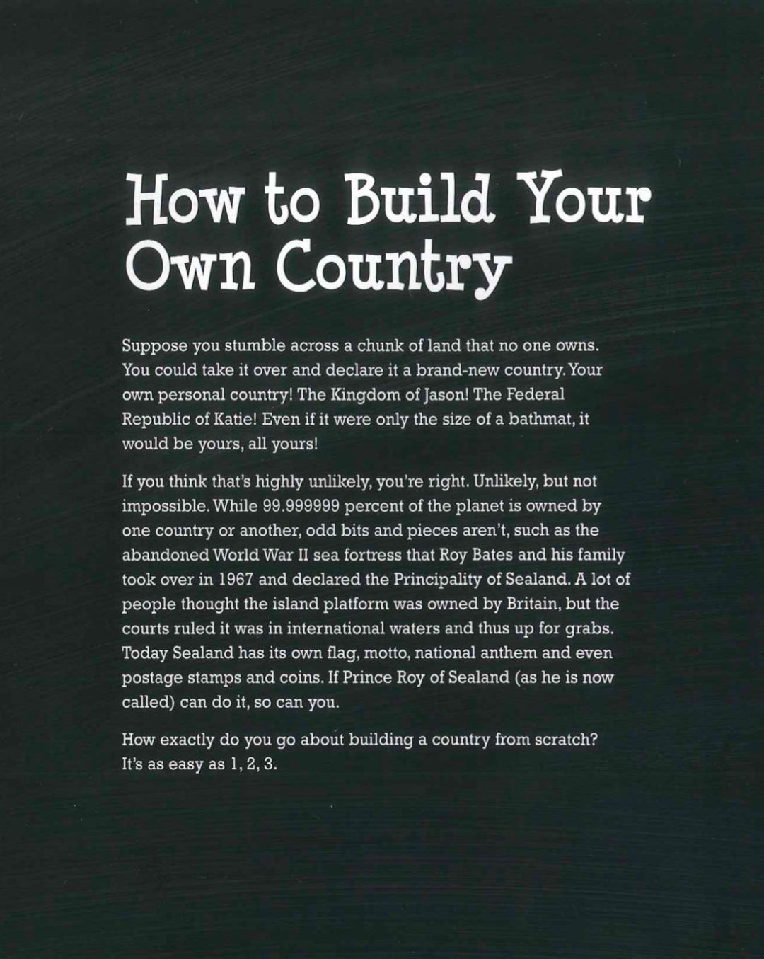 “爸爸，一个国家是如何成立的呀？”