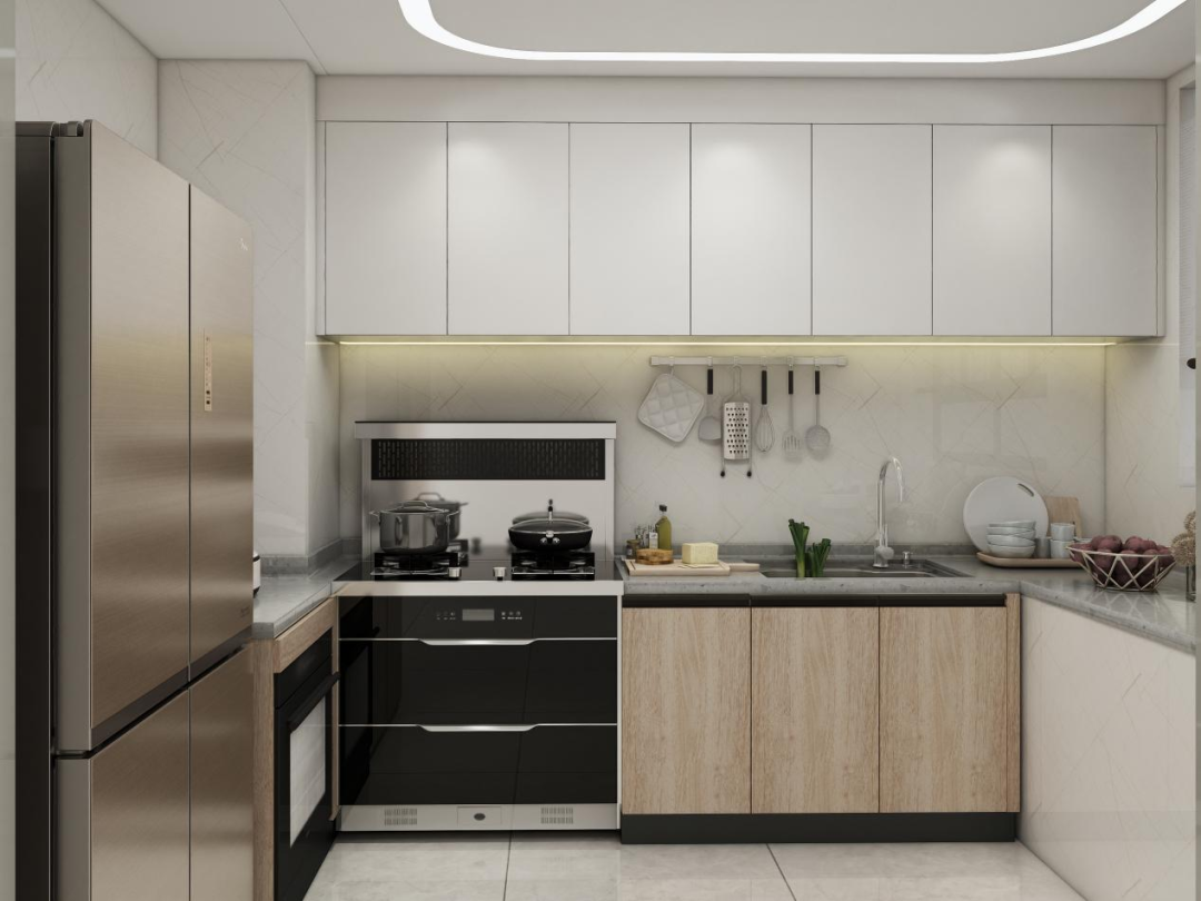 White Wall Cabinet with Wooden Base Cabinets.jpg