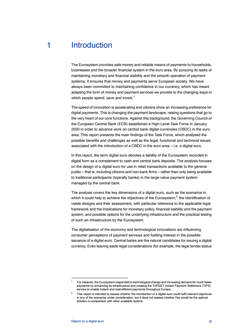 首份数字欧元报告：2021年启动数字货币项目